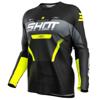 noir/gris/jaune fluo - SHOT Maillot Cross Draw Kid Struck