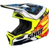 bleu/jaune fluo/blanc - SHOT Casque cross FURIOUS FLASH