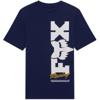 bleu marine/blanc/or - FOX Tee-shirt CHECKER JUNIOR