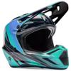 turquoise/noir/violet - FOX Casque cross V3 RS CANVAS