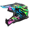Gloss Blue Pink Green - LS2 Casque cross MX708 FAST II GROTESK
