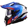 Gloss White Blue Red - LS2 Casque crossover MX701 EXPLORER HEXA