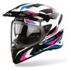 blanc/rose/bleu/noir - AIROH Casque Crossover Badx-X Glitch