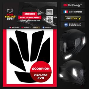 FEARTHEYELLOWBEAR-Stickers réfléchissants casque EASY REPLICA SCORPION EXO 930 EVO