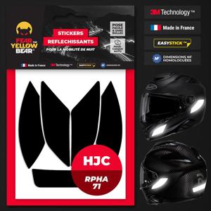 FEARTHEYELLOWBEAR-Stickers réfléchissants casque EASY REPLICA™ HJC RPHA71 NOIR
