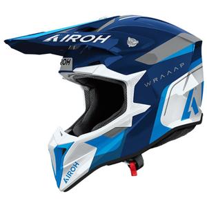 AIROH-Casque cross WRAAAP CONQUER BLEU GLOSS