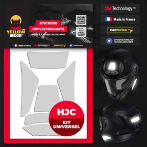 FEARTHEYELLOWBEAR-Stickers réfléchissants casque EASY REPLICA™ KIT UNIVERSEL HJC BLANC