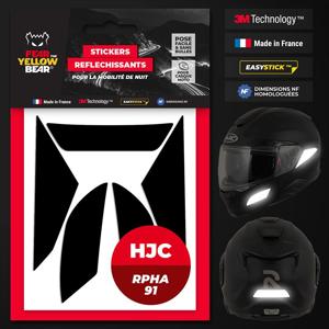 FEARTHEYELLOWBEAR-Stickers réfléchissants casque EASY REPLICA™ HJC RPHA91 NOIR