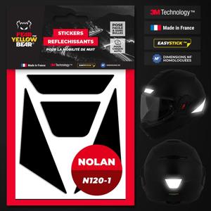 FEARTHEYELLOWBEAR-Stickers réfléchissants casque EASY REPLICA NOLAN N120-1