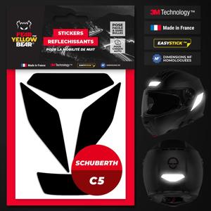 FEARTHEYELLOWBEAR-Stickers réfléchissants casque EASY REPLICA™ SCHUBERT C5 NOIR