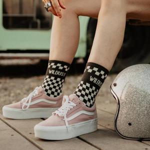 WILDUSTSISTERS-Chaussettes CHEKERBOARD damier Grey