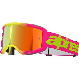 ALPINESTARS-Masque cross VISION 5 WORDMARK - ROSE FLUO/JAUNE FLUO/IRIDIUM ROUGE