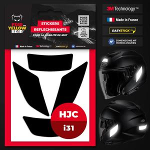 FEARTHEYELLOWBEAR-Stickers réfléchissants casque EASY REPLICA HJC I31
