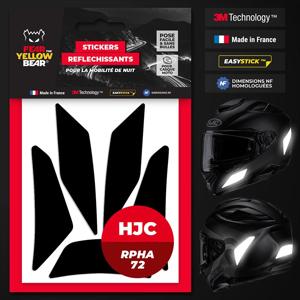 FEARTHEYELLOWBEAR-Stickers Réfléchissants Casque Hjc Rpha 72 - Noir