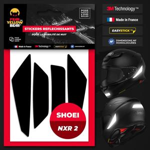 FEARTHEYELLOWBEAR-Stickers réfléchissants casque EASY REPLICA™ SHOEI NXR2 NOIR