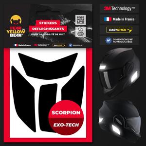 FEARTHEYELLOWBEAR-Stickers réfléchissants casque EASY REPLICA™ SCORPION EXO TECH NOIR