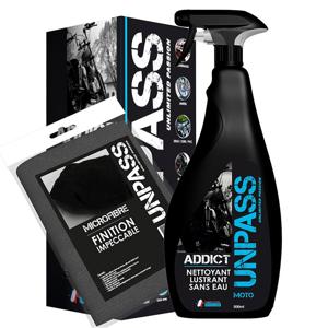 UNPASS-Nettoyant moto ADDICT 500ML + MICROFIBRE
