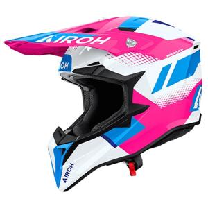 AIROH-Casque cross WRAAAP VISION PINK GLOSS