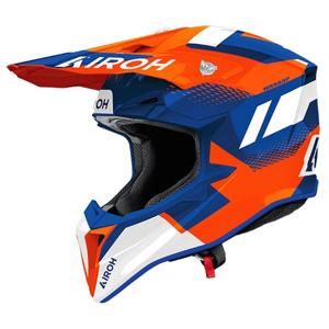 AIROH-Casque cross WRAAAP VISION ORANGE/BLUE GLOSS