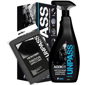 UNPASS-Nettoyant moto ADDICT 750ML + MICROFIBRE