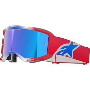 ALPINESTARS-Masque cross VISION 5 CORP - ROUGE/BLEU/BLANC/IRIDIUM BLEU