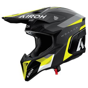 AIROH-Casque cross WRAAAP CONQUER YELLOW MATT