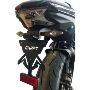 Support de plaque alu noir avec support clignotant ajustable moto - cross -  mecaboite