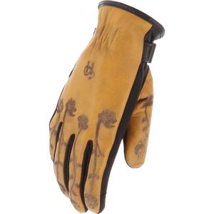 HELSTONS-Gants Skull Flowers Cuir