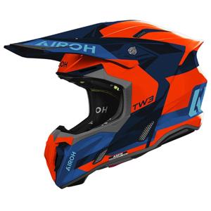 AIROH-Casque cross TWIST 3 FANCY BLEU/ORANGE GLOSS
