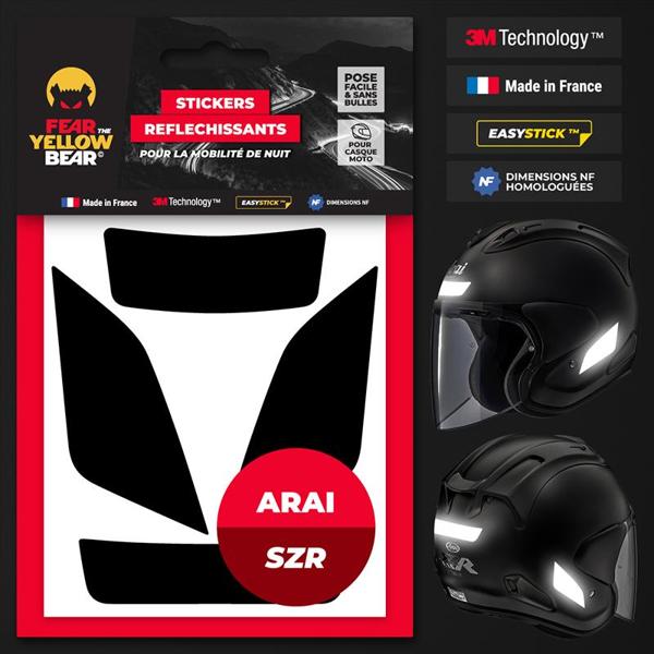 FEARTHEYELLOWBEAR-stickers-reflechissants-casque-easy-replica-arai-szr-noir-image-133405213-cover-0