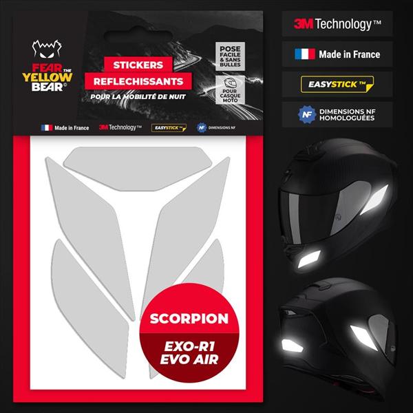 FEARTHEYELLOWBEAR-stickers-reflechissants-casque-easy-replicatm-scorpion-exo-r1-evo-air-blanc-image-133405110-cover-0