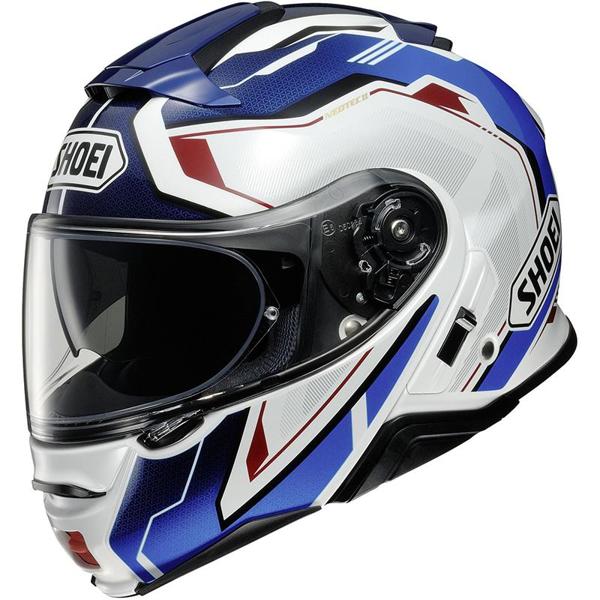 casque modulable shoei neotec 2 avis Casque NEOTEC II RESPECT TC-10 SHOEI Blanc / Bleu / Rouge