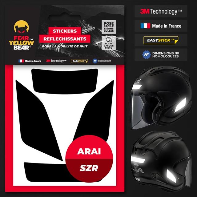 FEARTHEYELLOWBEAR-stickers-reflechissants-casque-easy-replica-arai-szr-noir-image-133405213