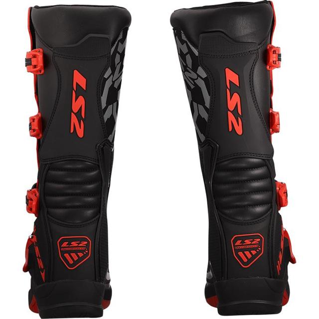 Bottes cross RAPTOR MAN LS2 noir rouge - MOTO-AXXE.FR, Bottes cross
